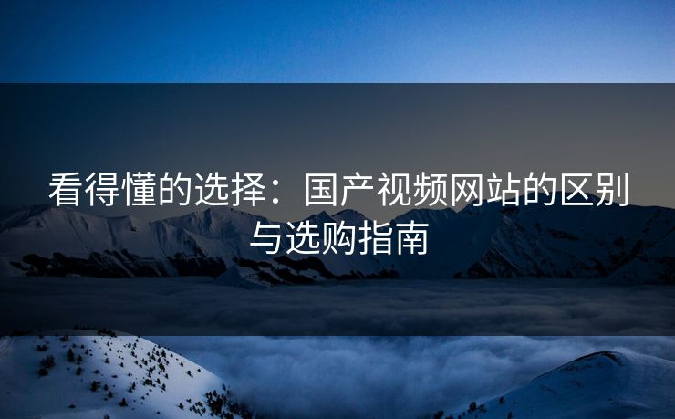 看得懂的选择：国产视频网站的区别与选购指南