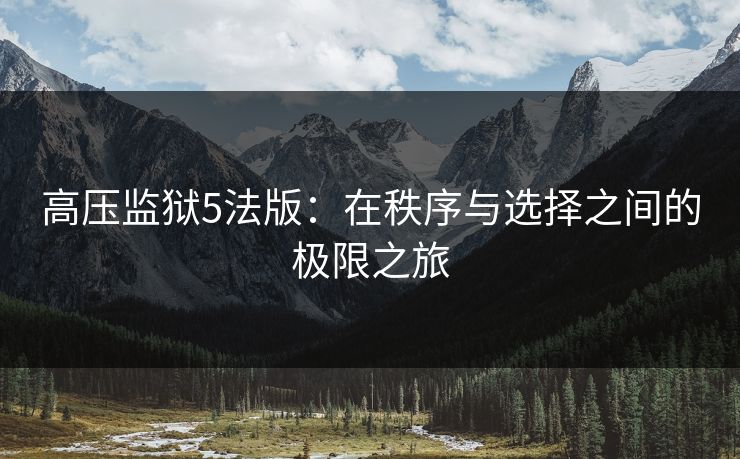 高压监狱5法版：在秩序与选择之间的极限之旅