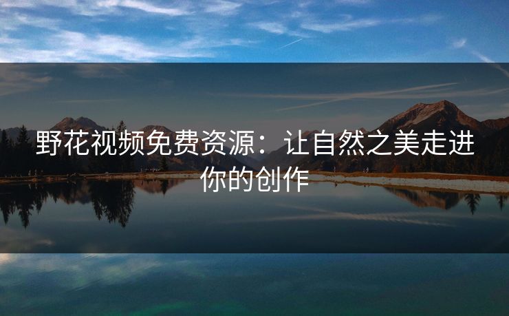 野花视频免费资源：让自然之美走进你的创作
