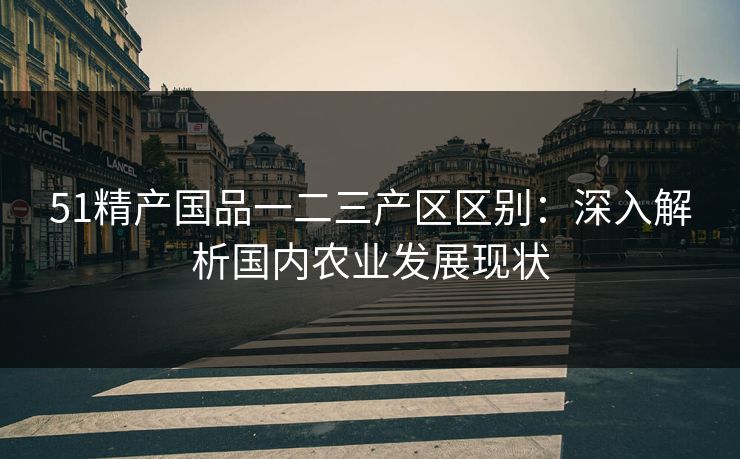 51精产国品一二三产区区别：深入解析国内农业发展现状